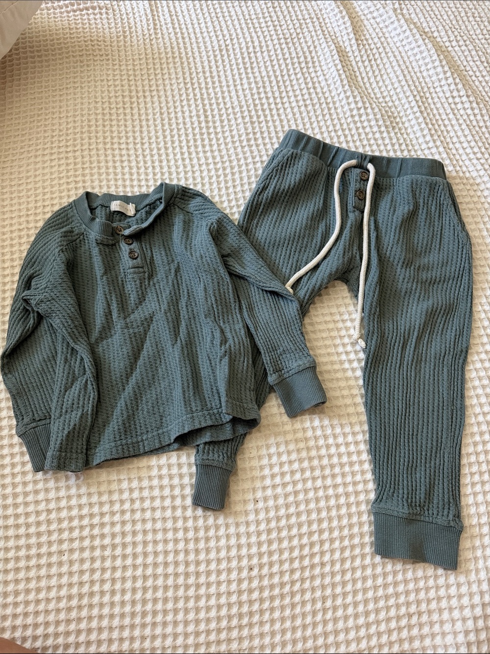 Jamie Kay teal waffle set